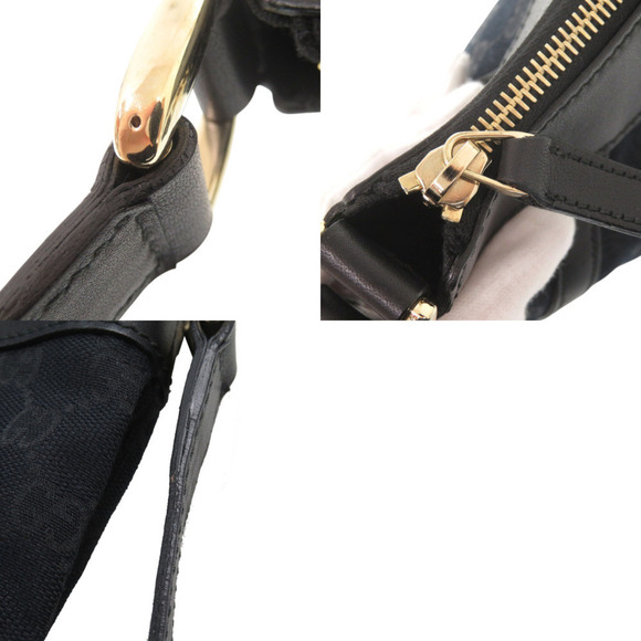 GUCCI Authentic Black Leather Shoulder Bag